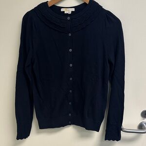 Boden Navy Blue Button-Front Women's Sweater Cardigan size 4